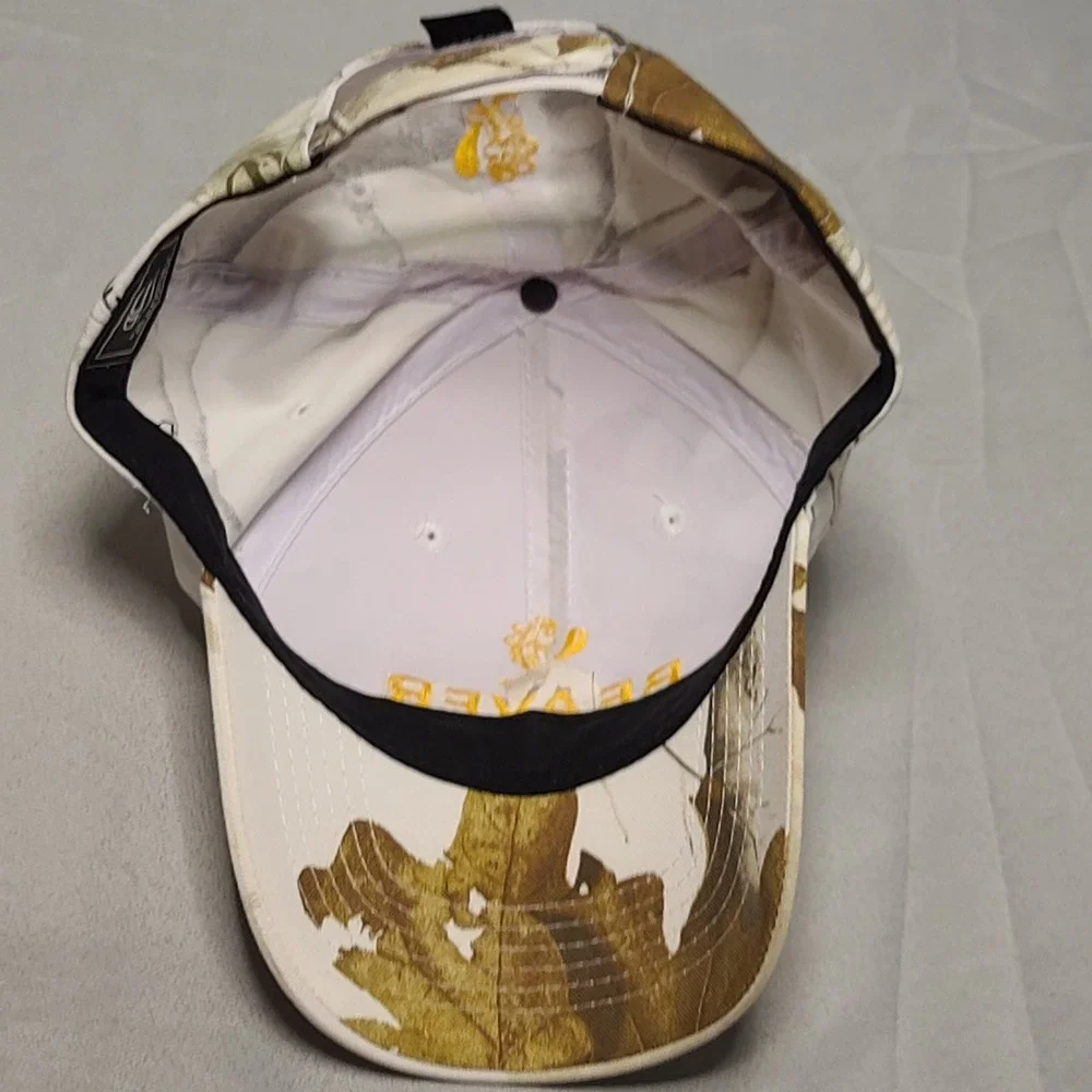 Realtree Baseball Cap Mens OSFM‎ White Camo Beaver Research Embroidered Hat